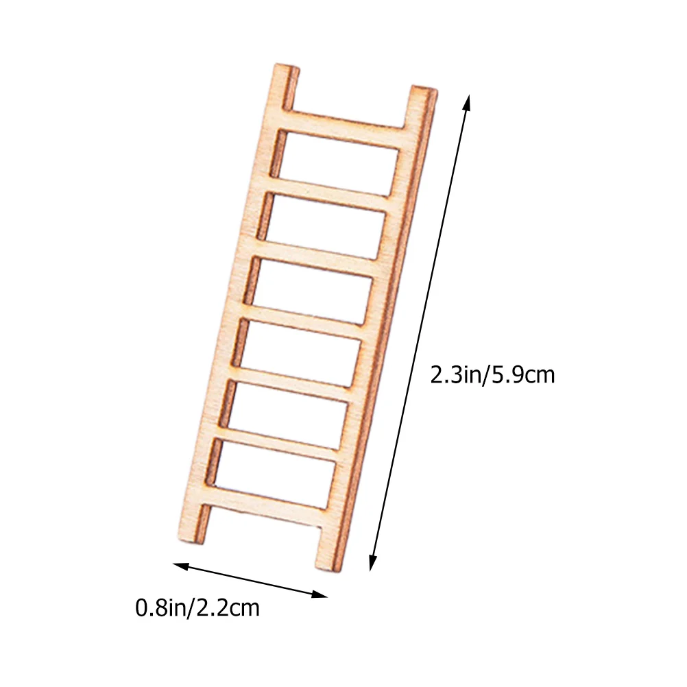 15 Pcs Step Ladder Small Staircase Ornaments Mini House Decor Model Wooden Stairs