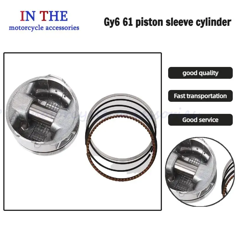 

Motorcycle 61mm Engine Cylinder Piston Gasket Ring Kit Motor for GY6 150CC 180CC Big Bore Scooter Motoblock ATV Equipment Parts