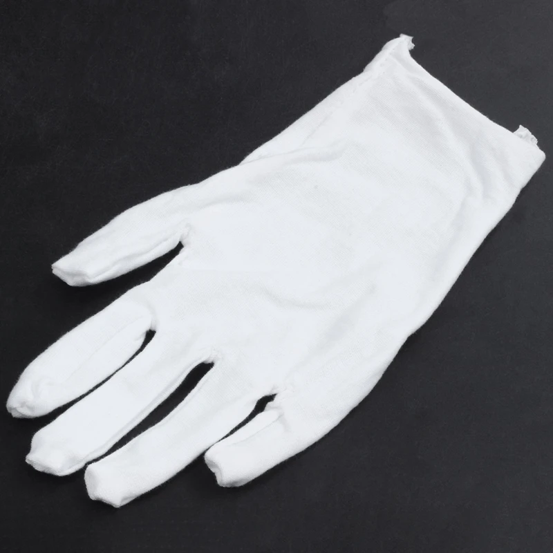 2X White Cotton Gloves Anti-Static Gloves Protective Gloves For Housework Workers