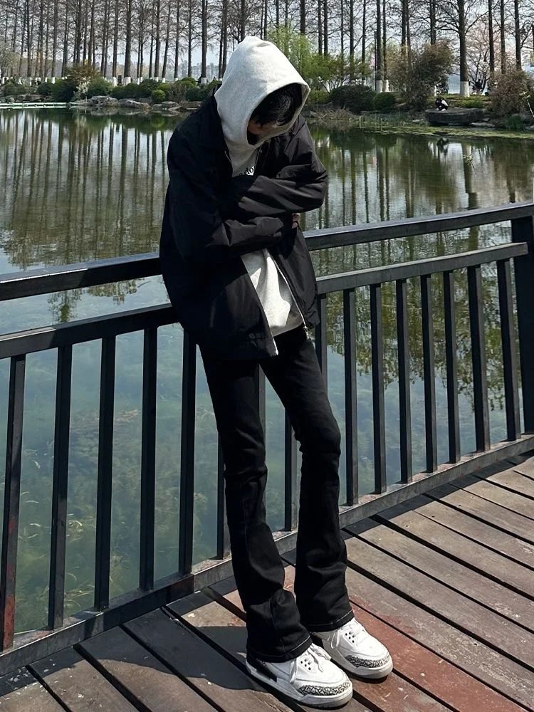 

Мужские джинсы Bla с прямыми штанинами, удлиненные, для высоких, приталенные, в американском стиле High Street, молодежная одежда