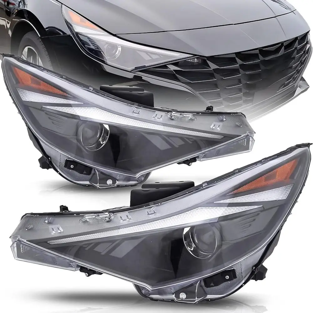 

light Assembly Compatible With Elantra 2021-2023 SEL, SE, N line, (KR Built), A Certiied lamps, Bulbs Included, Let & Right Side