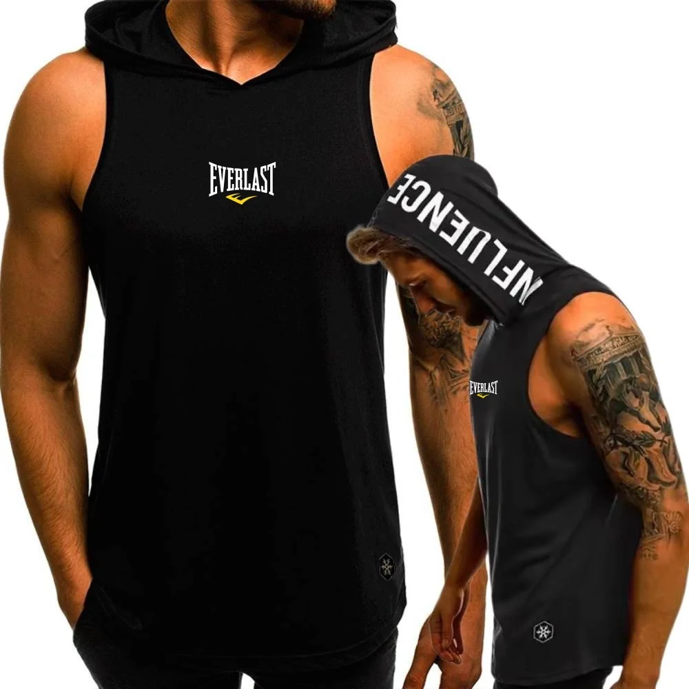 Everlast-Chaleco informal con capucha para hombre, camiseta interior, camiseta sin mangas con ajuste muscular para culturismo, camiseta sin mangas para gimnasio, ropa deportiva para jóvenes