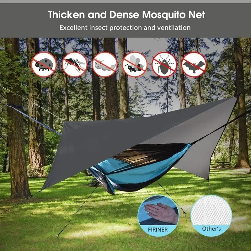 Camping Hammock,Portable Travel Hammock with Mosquito Net and Rain Fly,Tree Lightweight Hammock Tent for Outdoor Backyard Hiking