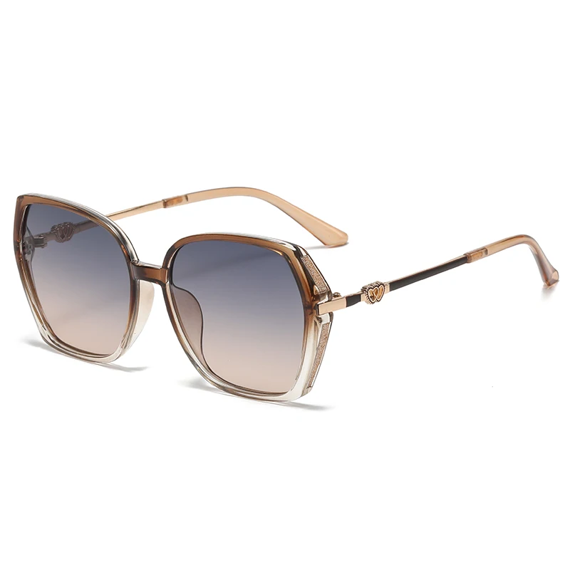 AliExpress Julyrays Cycling Fashion Square Sunglasses Women Heart Decoration Sun Glasses For Lady Vintage Gradient Oculos UV400 Streetwear Eyewear