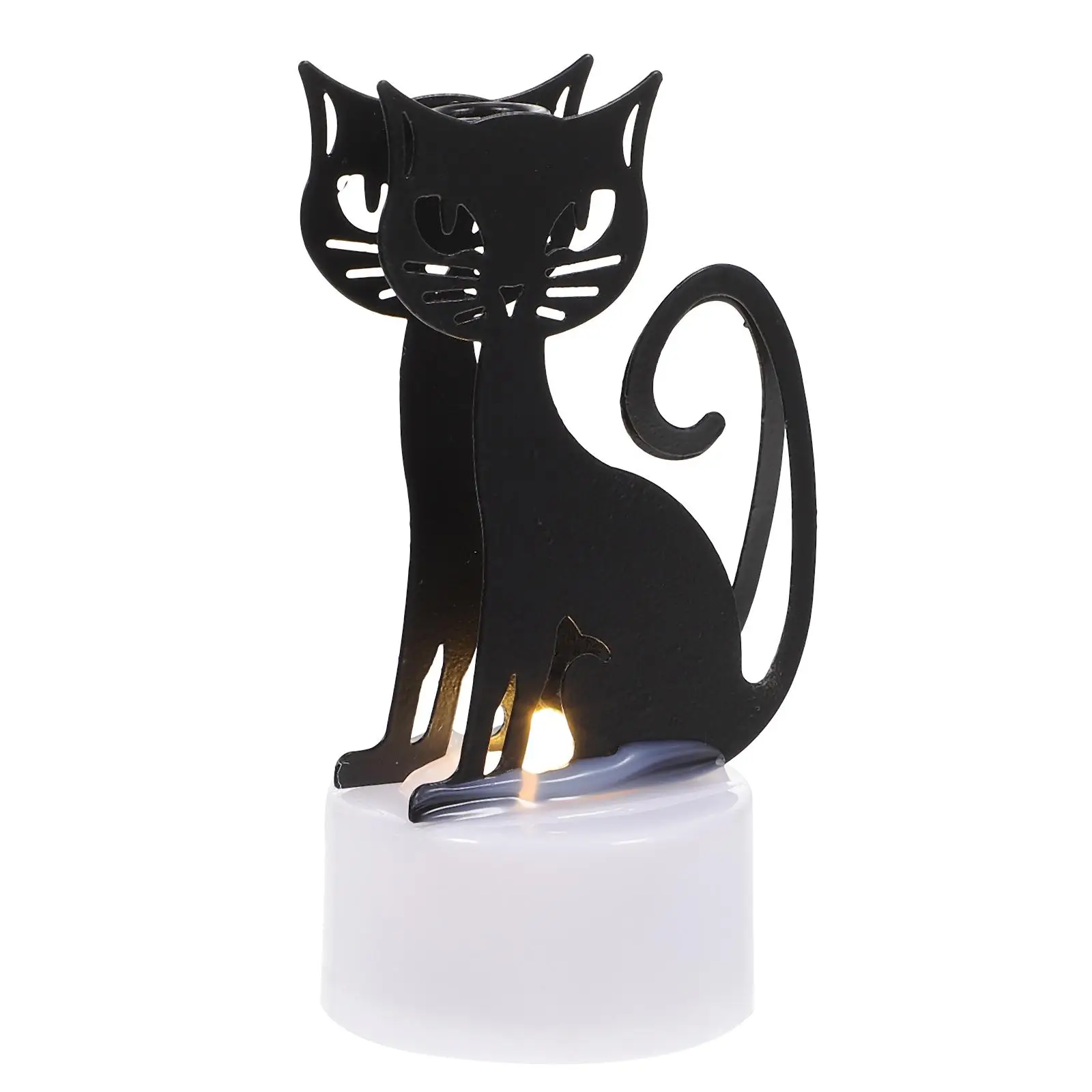 

Black Cat Iron PP Button LED Halloween Decorations Indoor Electronic C les Lights Festive Mood Touch Tabletop Office