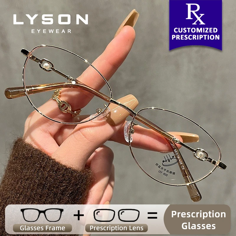 

LYSON Fashion Cat Eye Women's Myopia Photochromic Optical Glasses Blue Light Blocking Prescription Progressive Reading Glasses