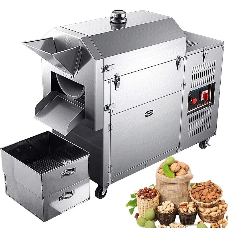 Customized Automatic Electric Gas Coffee Bean Soybean Seed Walnut Nuts Roaster Commercial Cashew Sesame Almond Cacao Bean Peanut