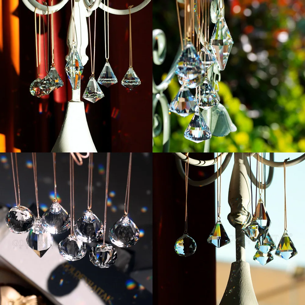 1Pcs Crystal Hanging Ball Clear Cut Faceted Glass Diamond Prisms Pendant Shinning Suncatcher Bead Curtain Art For Chandelier DIY