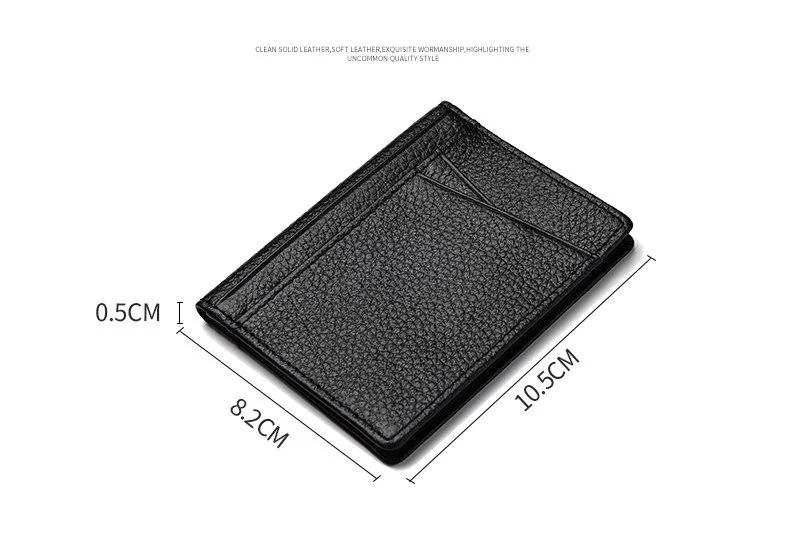 YUECIMIE Super Slim Weiche Brieftasche Aus Echtem Leder Mini Kreditkarte Halter Geldbörsen Geldbörse Dünne Kleine Kartenhalter Männer Brieftasche – Detail 7