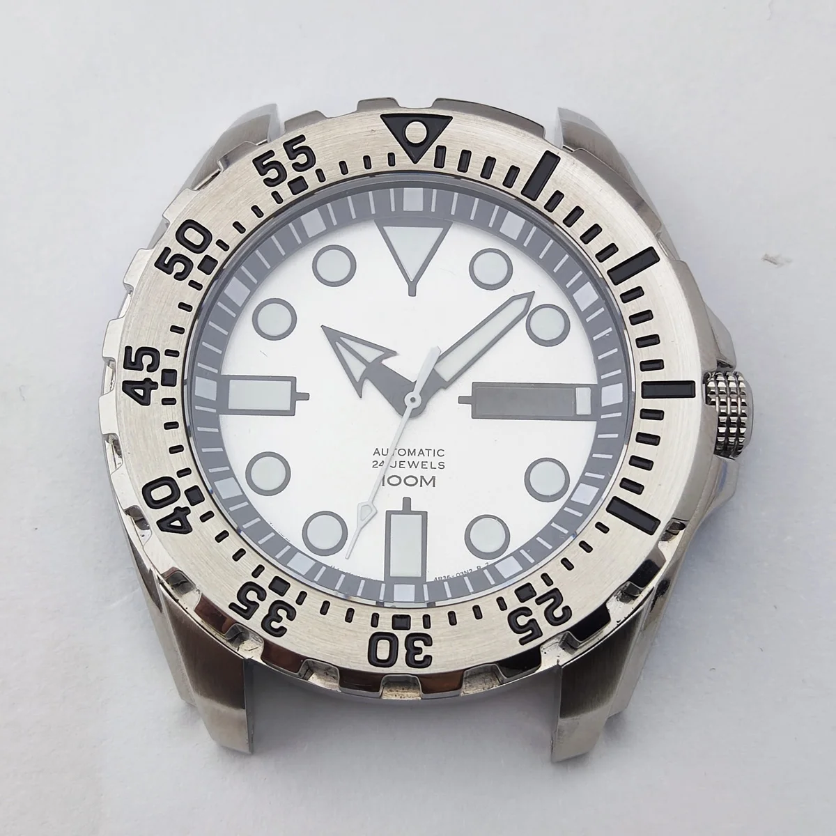 Nh35 시계 케이스, nh35, nh35, 다이얼, 사파이어 유리, NH35, NH36 시계, 스테인레스 스틸 시계 액세서리, 커스텀 로고 다이얼, 44 mm