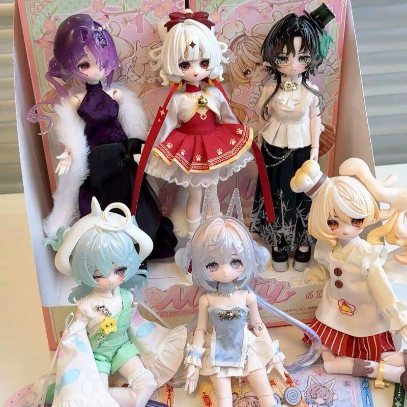Mitian Generation 3 Fortune Divination Mini Scroll 1/8 Movable BJD Doll Blind Box Ornament Collectible Figure Gift for Girls
