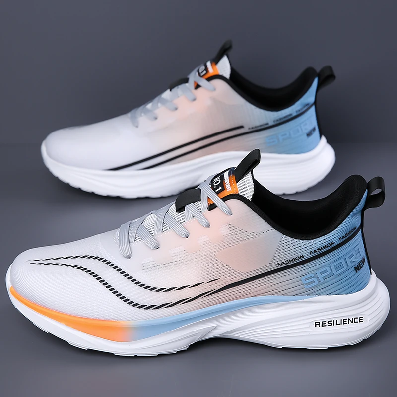

Mens Sports Shoes Summer Mesh Breathable Falt Sneakers Lightweight Outdoor Running Shoes Trendy Lace-up Comfortable Sneakers Man