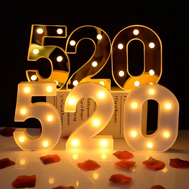 1Pc LED Letter Lights Sign Light Up Alphabet Letter Sign for Night Light Wedding/Birthday Party Home Decoration Battery Powered