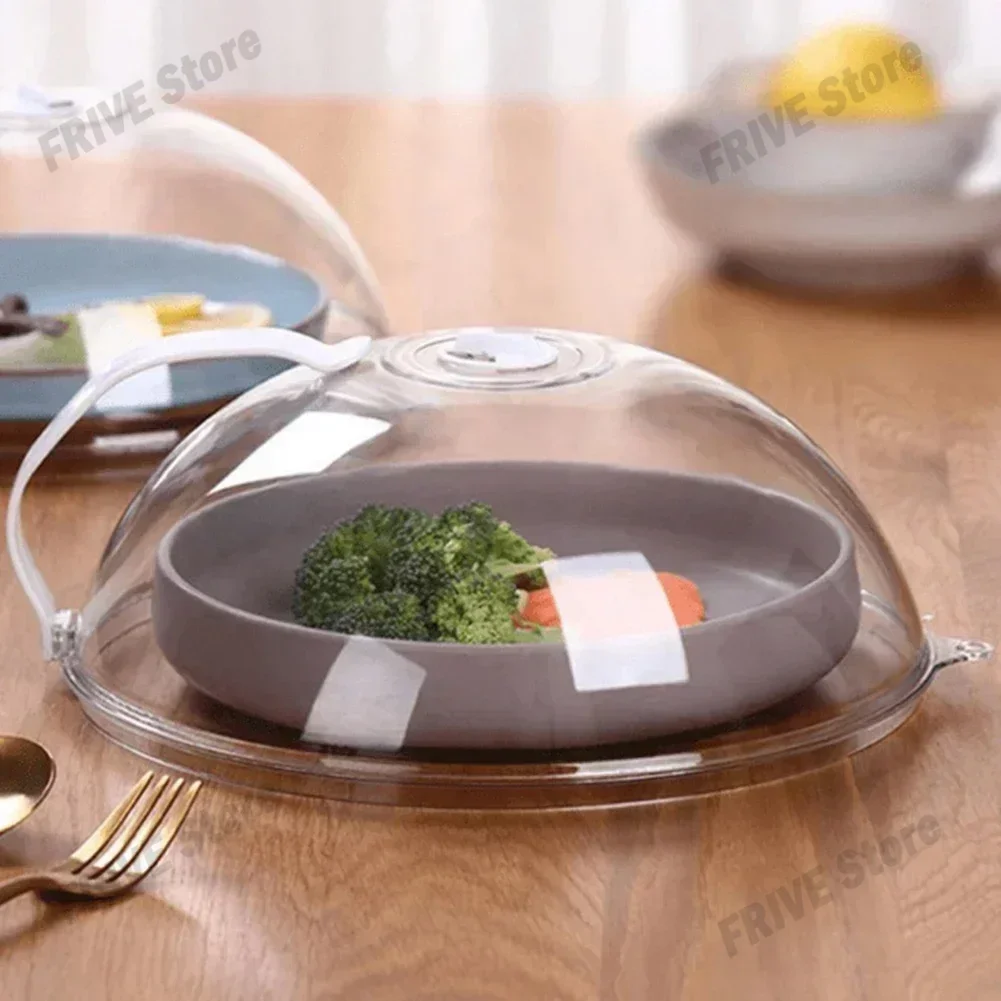 The Third Generation Microwave Splash Cover Thickened Transparent Splash-proof Cover with Handle BPA-free Plate Food Cover