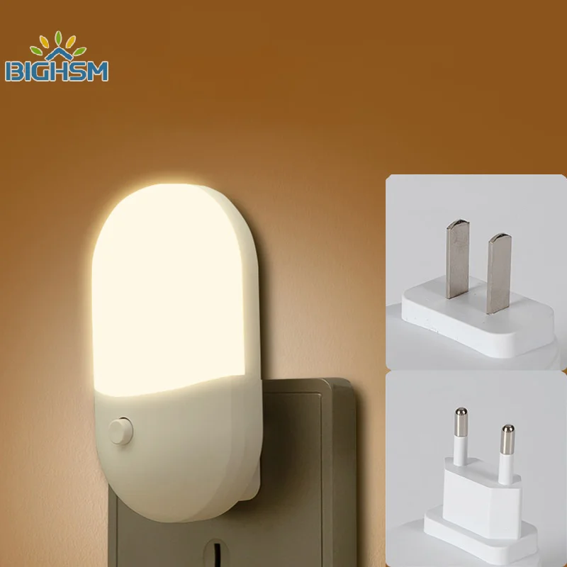 Mini Led Night Light Switch Plug-In Led Light Eye Protection Night Lamp Use For Bedside Baby Feeding Living Room