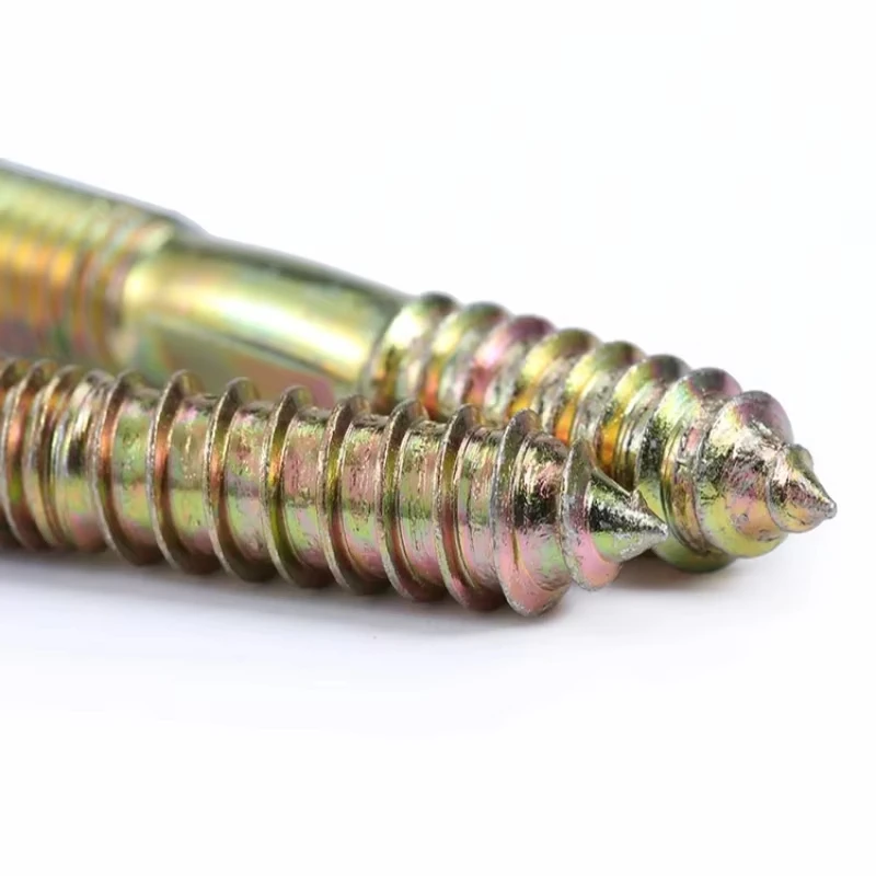 Wkręty samogwintujące do mebli z podwójną końcówką M6M8M10 Śruba wieszakowa Kołki drewno-metalowe Śruba z podwójną główką Śruba samogwintująca