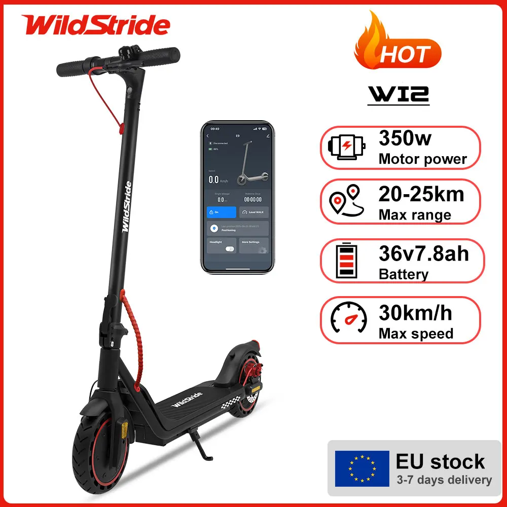 Wildstride WI2 350W Elektrische Scooter met Motor, 36V 7.8Ah, 25KM Lange Afstand, 30KM/H, 8.5 Inch Banden, Opvouwbaar, Smart APP, EScooter