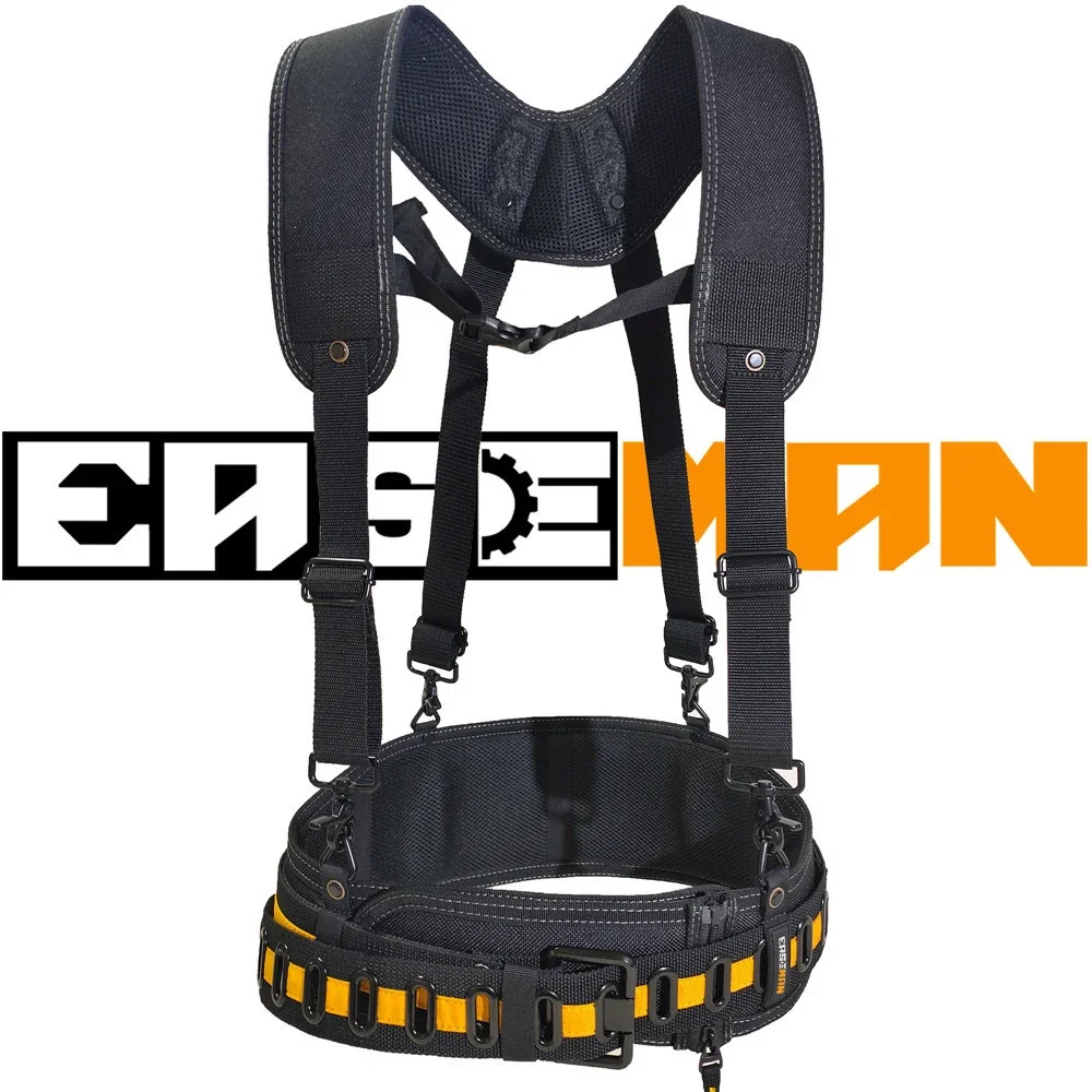 Heavy Work Tool Belt Suspenders Conjunto de Bolso de Unhas Suporte Lombar Ajustável Cintas Multifuncionais para Carpinteiro e Eletricista