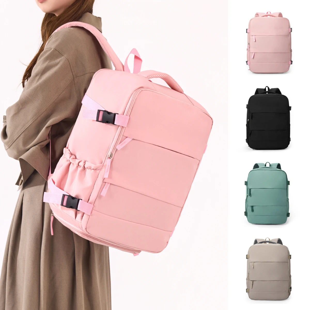 Cross-Border Travel Backpack, Men's and Women's Large-Capacity Shoe Compartment Luggage Bag, Computer Business Bag, Student School Bag, Commuting