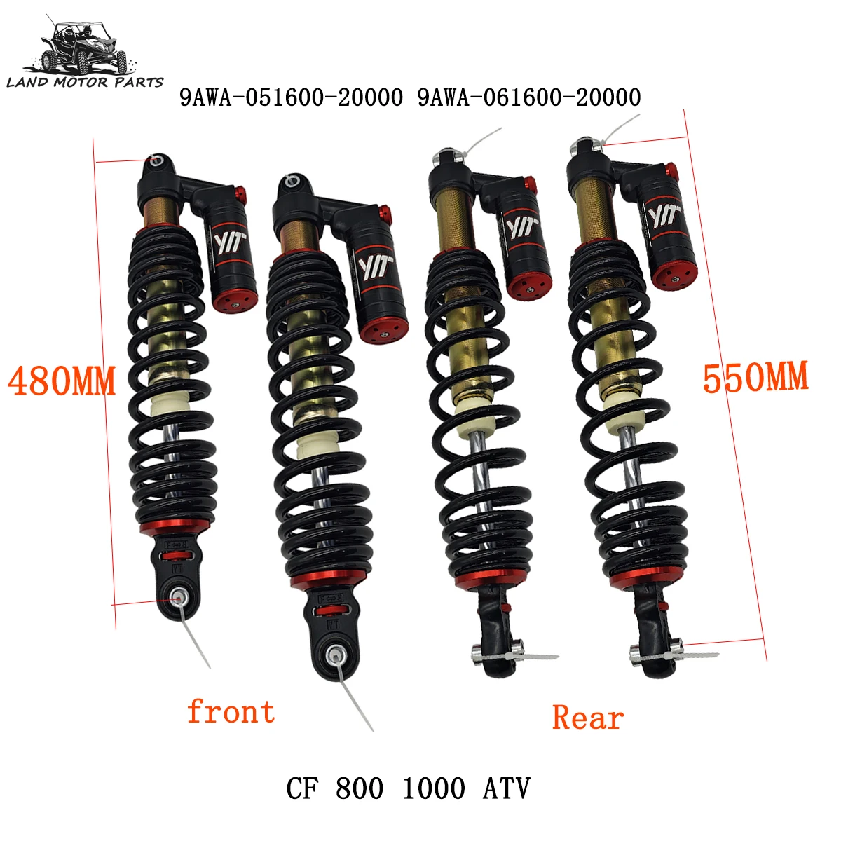 4PCS Front Rear Shock Absorber Russia 9AWA-051600-20000 9AWA-061600-20000 For CF 800 1000 ATV