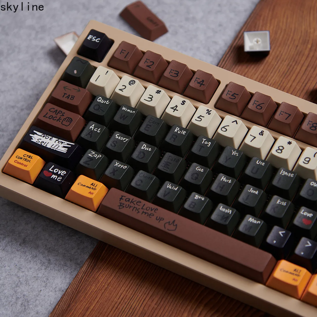 Love Story Retro Mechanical Keyboard Keycaps Full Set PBT