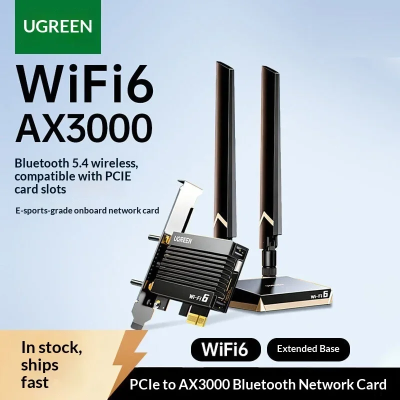UGREEN 75904 PCIe WiFi 6 Network Card CM788 AX3000 160MHz Dual Band Bluetooth 5.4 Adapter for Windows 10 11 Desktop PC