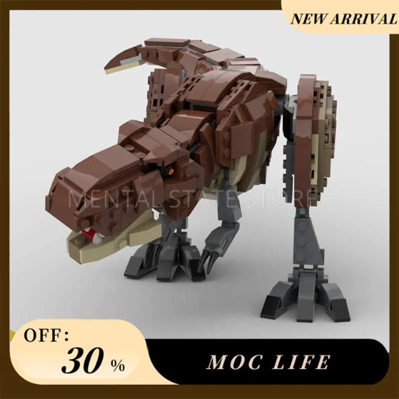 Novo 542 pçs personalizado moc tiranossauro rex minifigura escala blocos de construção tecnologia tijolos diy brinquedos criativos presentes do feriado