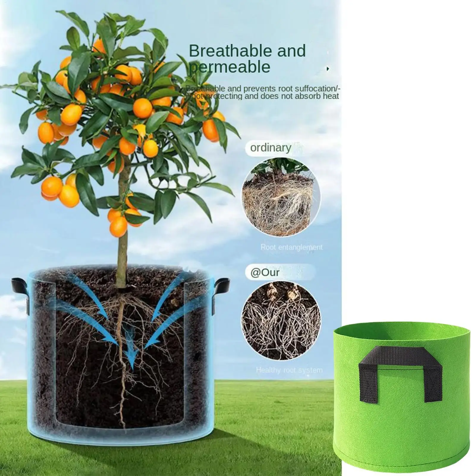 

Plant Grow Bags Outdoor Non Woven Reathable With Handles Gardening Bags For Planting For Flower Vegetable Potato Tomato Growing