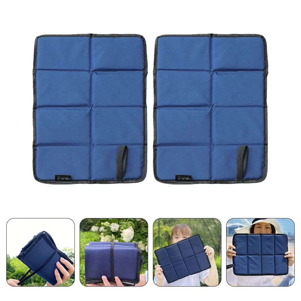 2 Pcs Folding Cushion Inflatable Stadium Seat Backpacking Sleeping Pad Mat Supple Outdoor Camping Soft Child