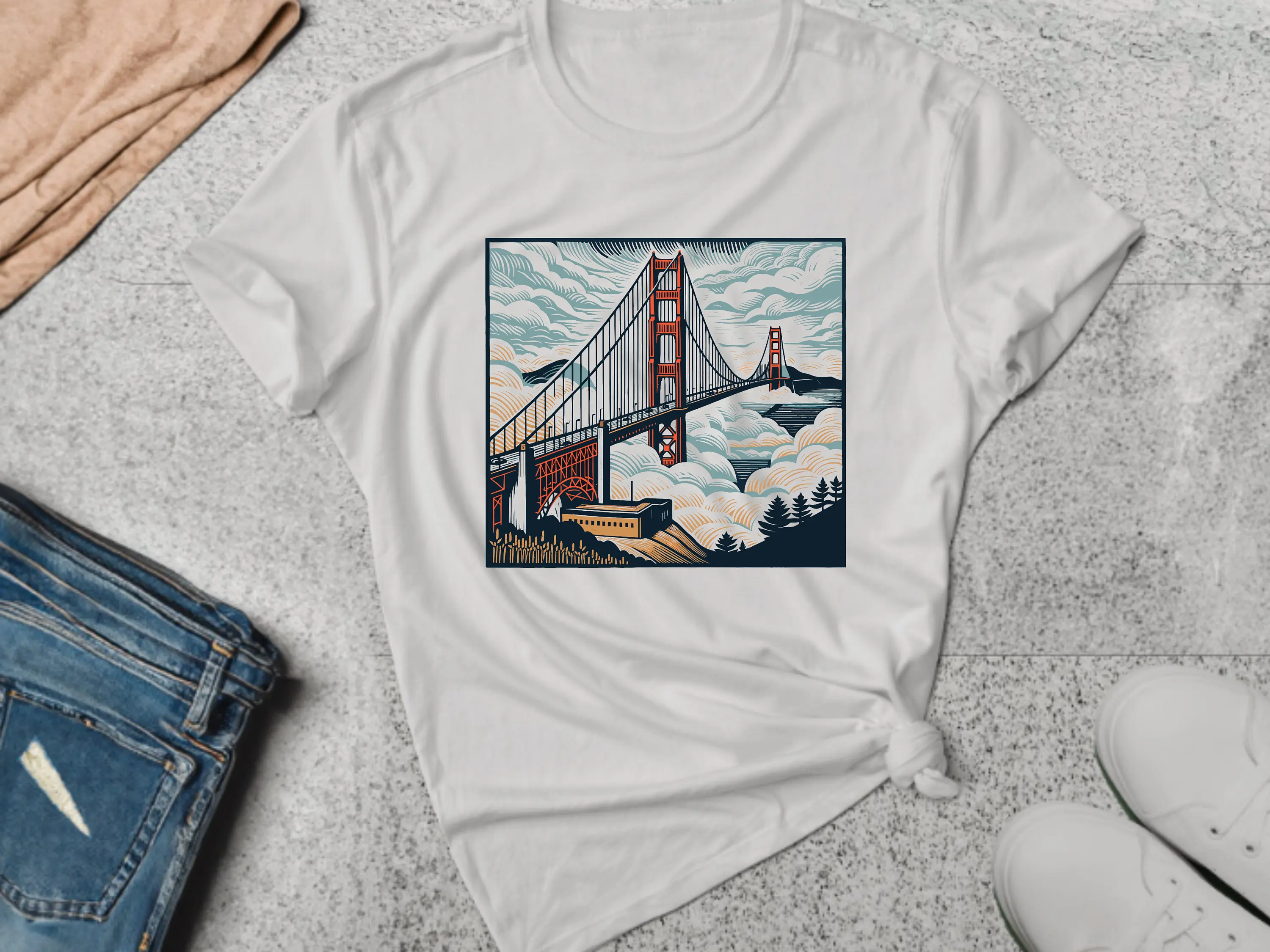 San Francisco T Shirt Fog City Golden Gate Sf Bridge California Travel Urban Explorer