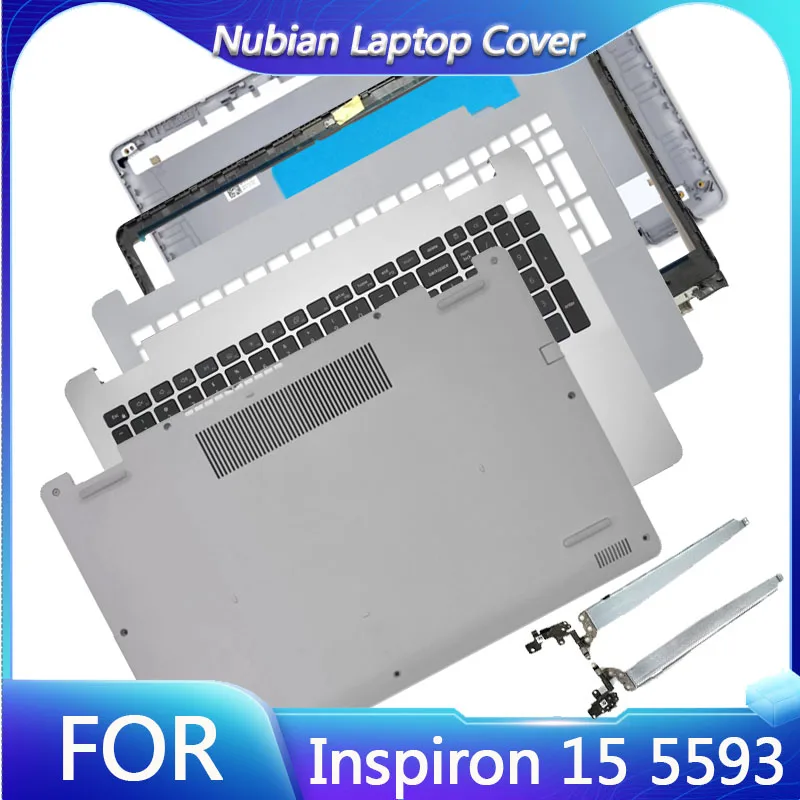 

New For Inspiron 15 5593 LCD Screen Back Cover Front Bezel Hinges Upper Top Cover Lower Bottom Case Keyboard Top Cover Silver