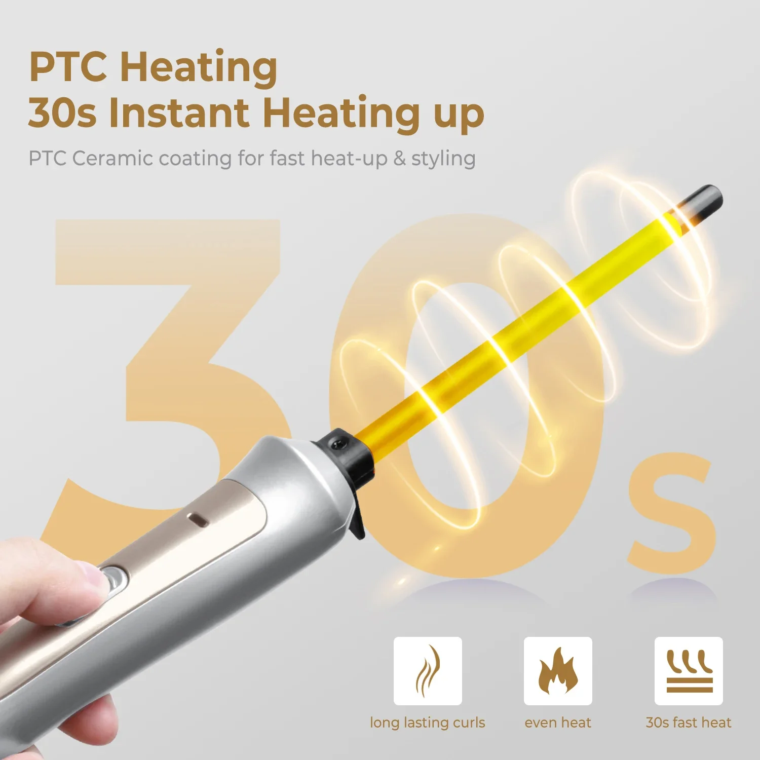 Rizador de pelo de 9mm, varita rizadora, pinzas rizadas profesionales, rizador de pelo eléctrico de cerámica, herramientas de estilismo de salón, plancha prensadora pequeña