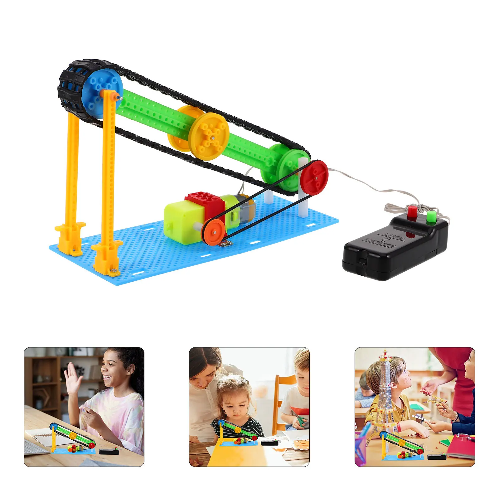 

Набор для сборки электрического конвейера DIY: развивающий электронный комплект для детей, научный эксперимент, двигатель постоянного тока, робототехника