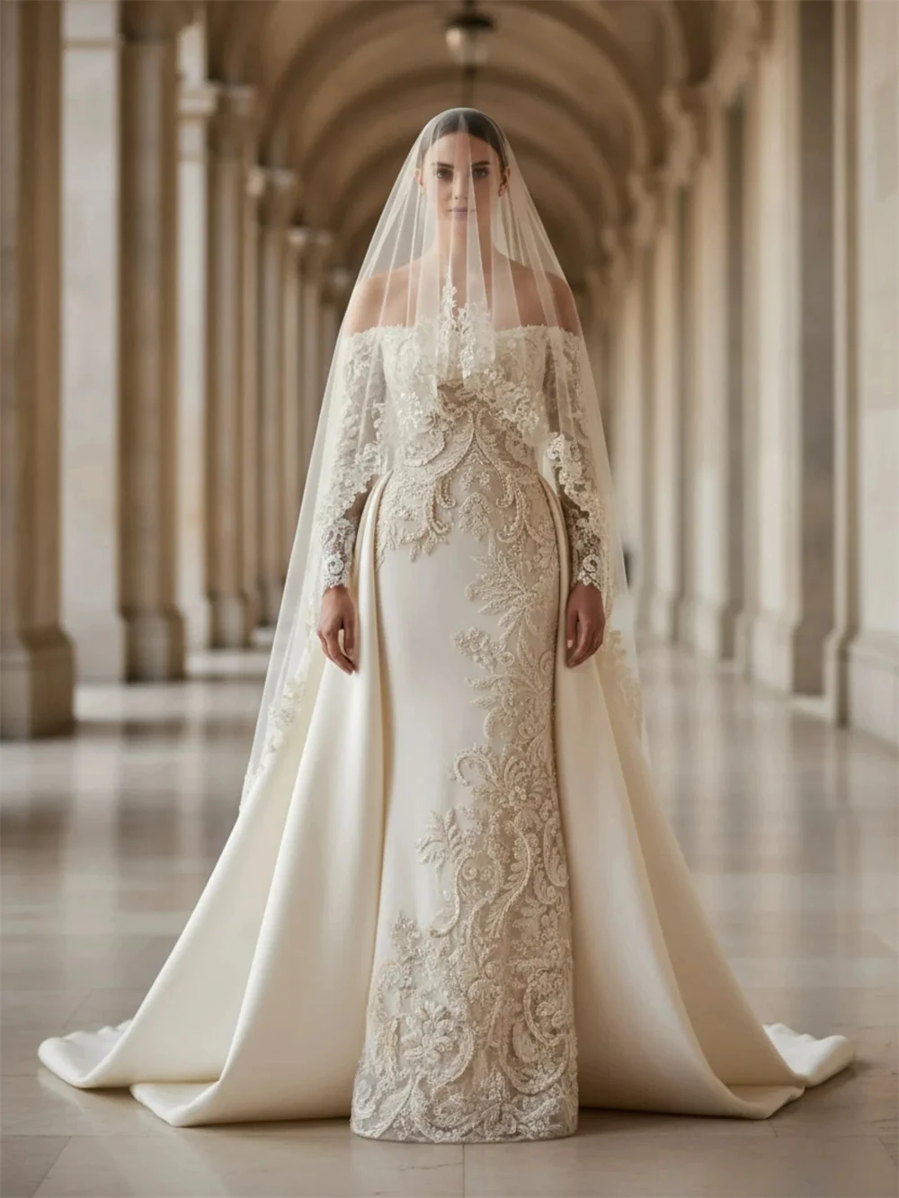 Customized Sexy White Jersey Wedding Dress Formal Sweetheart Long Sleeves Bridal Gown Soft Straight Court Train Vestido De Novia