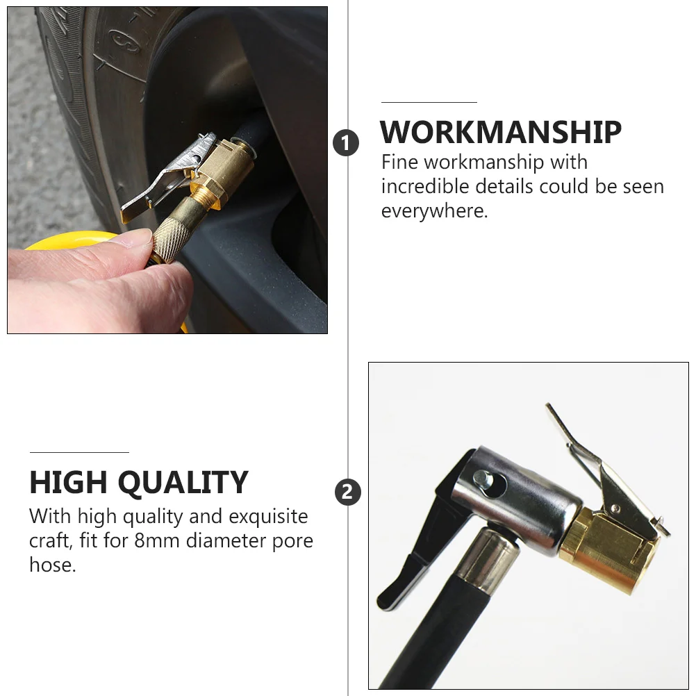 

4pcs Tire Air Chuck Brass Thread Nozzle 8Mm Hose Car Pump Accessories Open End Air Pump Adapter Lightweight Tool