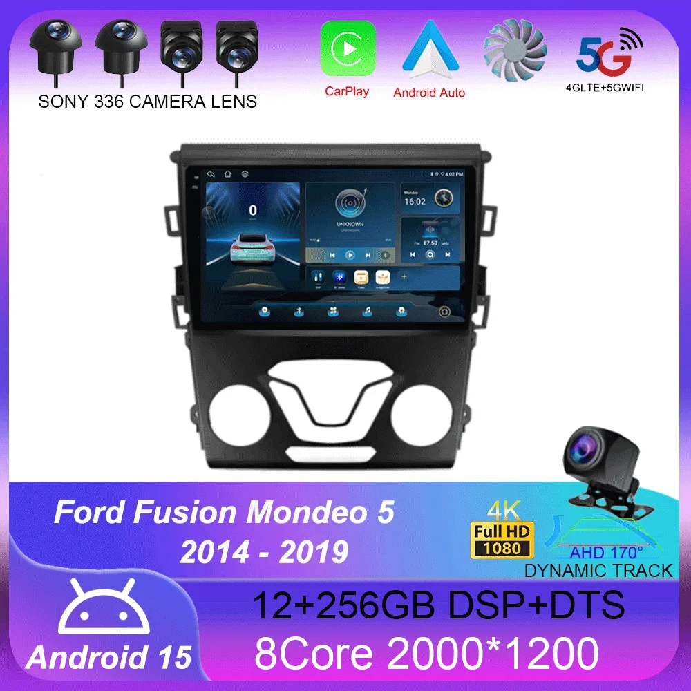 

Android 15 Carplay Auto For Ford Fusion Mondeo 5 2014 - 2019 Car Radio Multimedia Video Player Navigation GPS No 2Din 2 Din DVD