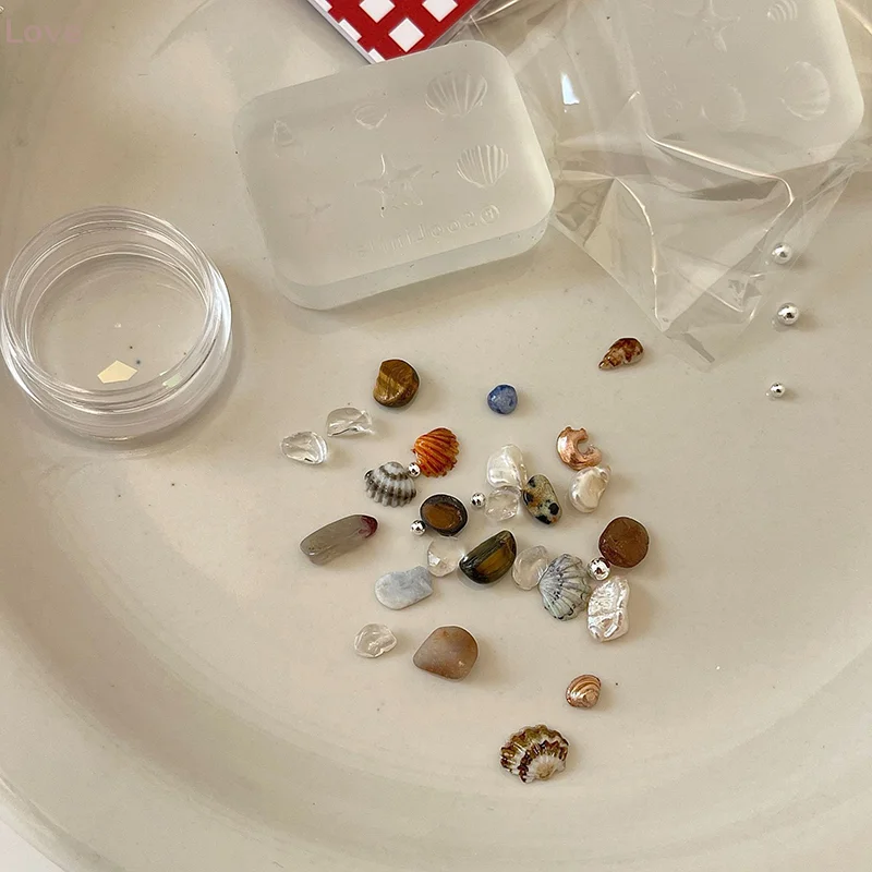 [L & P] 1 pièces étoile de mer coquille Rose 3D acrylique moule à ongles décorations d'ongles bricolage Silicone ongles estampage plaques ongles