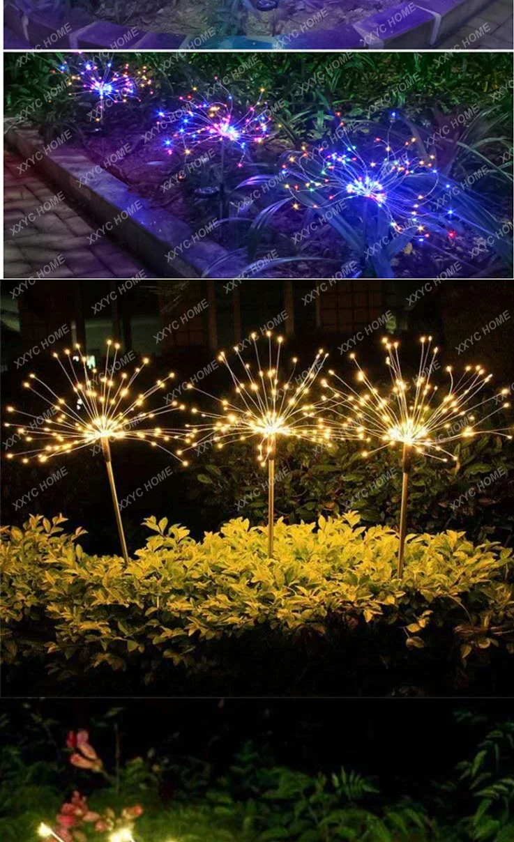 Solar Floor Plug Copper Wire Light Smoke  Garden Garden Waterproof Decoration Dandelion   String Lawn Explosion Light