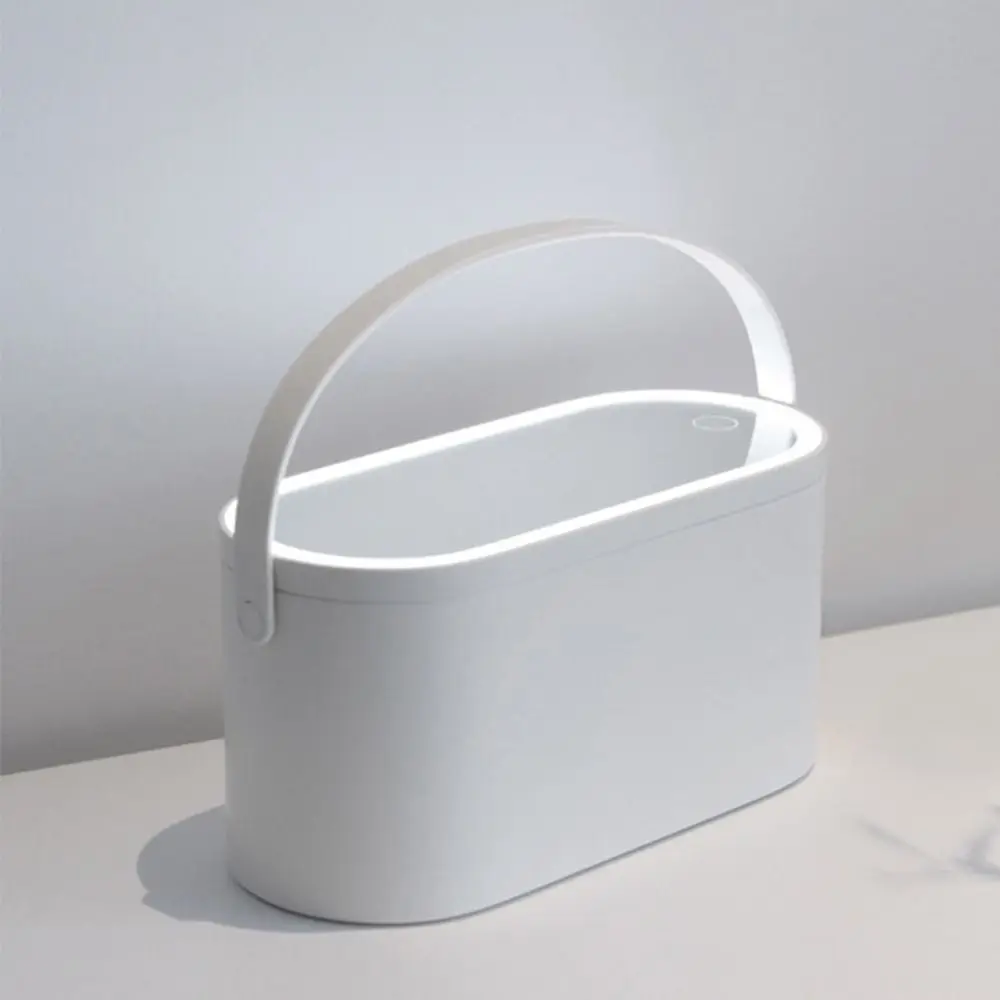 

Creative Makeup Storage Box Touch Screen 3in1 Lighted Makeup Mirror with Handle Mirror Lid Cosmetic Storage Case Car