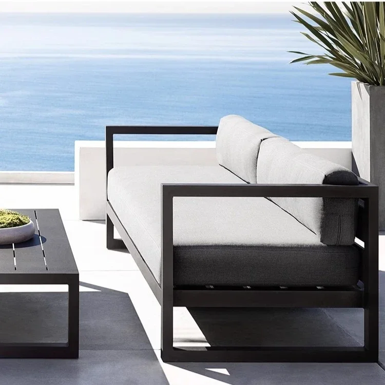 Outdoor Aluminum Alloy Sofa Four Piece Set,Terrace Garden Bar Waterproof Sofa Furniture Set outdoor furniture set sectional sofa