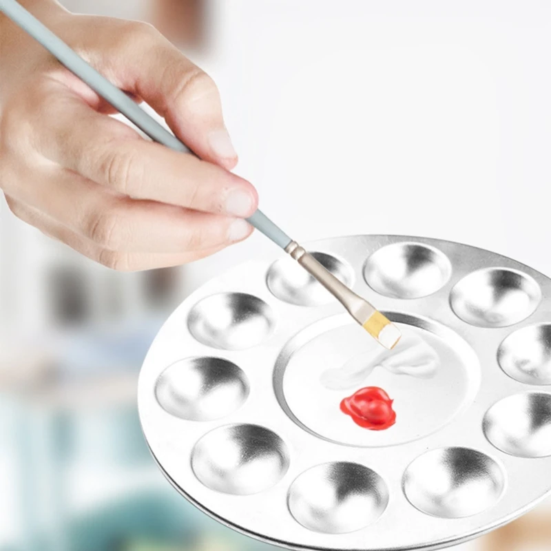 Paint Tray Palettes for Kids Metal Paint Pallet for Adults Acrylic Painting