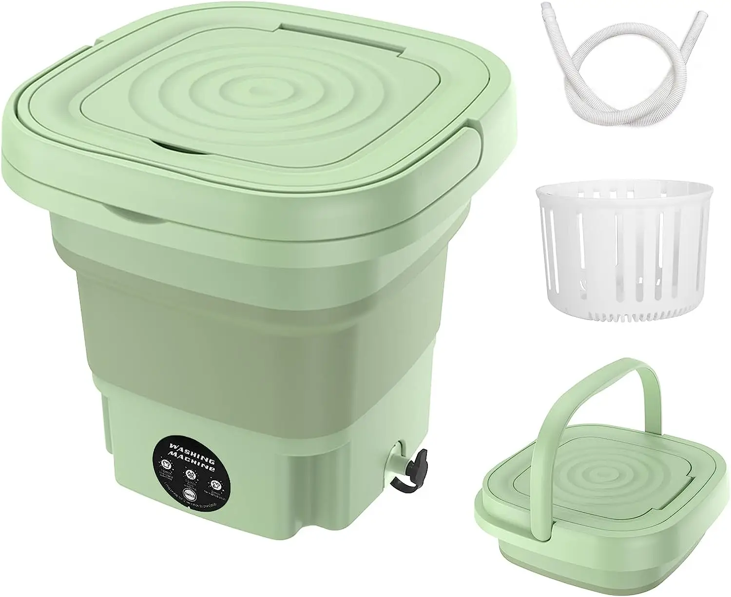 

8L Portable Washing Machine With Spin Dryer Travel Automatic Mini Underwear Sock Cleaner Centrifugal Foldable Washing Machine