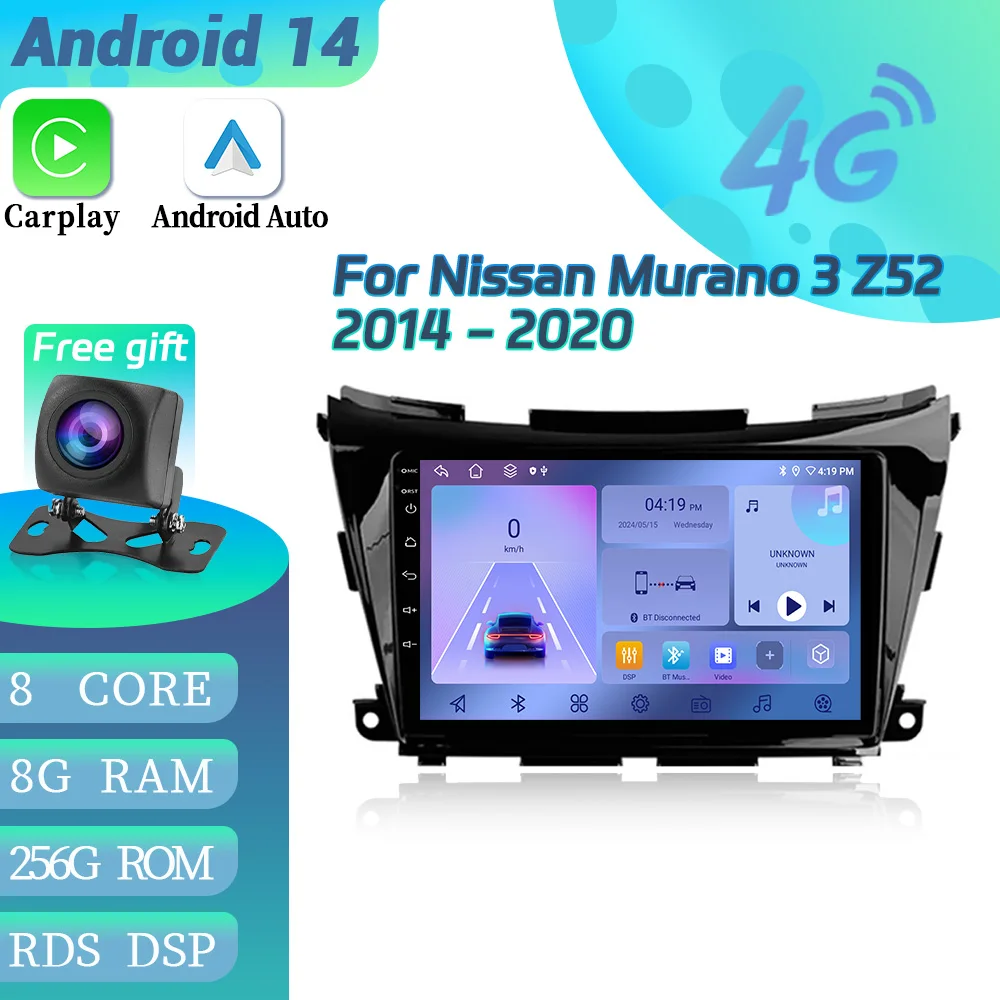 

Android 14 Car Radio Multimedia Video GPS For Nissan Murano 3 Z52 2014-2020 Navigation 4G GPS Wireless Bluetooth Carplay Screen