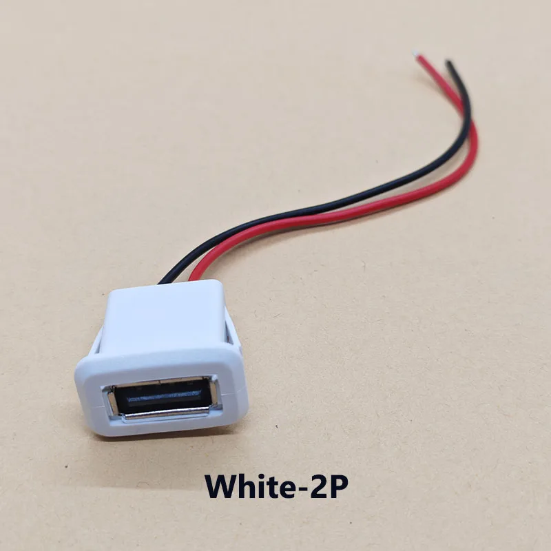 USB2.0 Waterproof Wire Type Female Socket Lamp Toy Charging Port Mobile Phone Data Charging Port 2A Power Waterproof Socket 2P4P