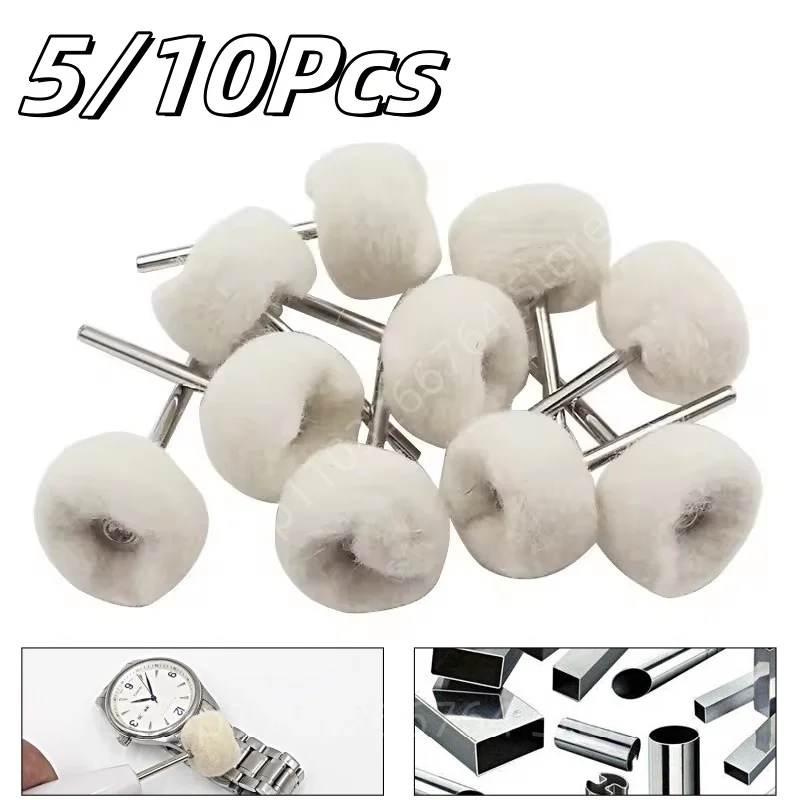 

5/10Pcs Mini Wool Polishing Head 3mm Shank Buffing Wheel Polish Brush Drill Rotary Abrasive Brush Hand Grinding Buffing Tools