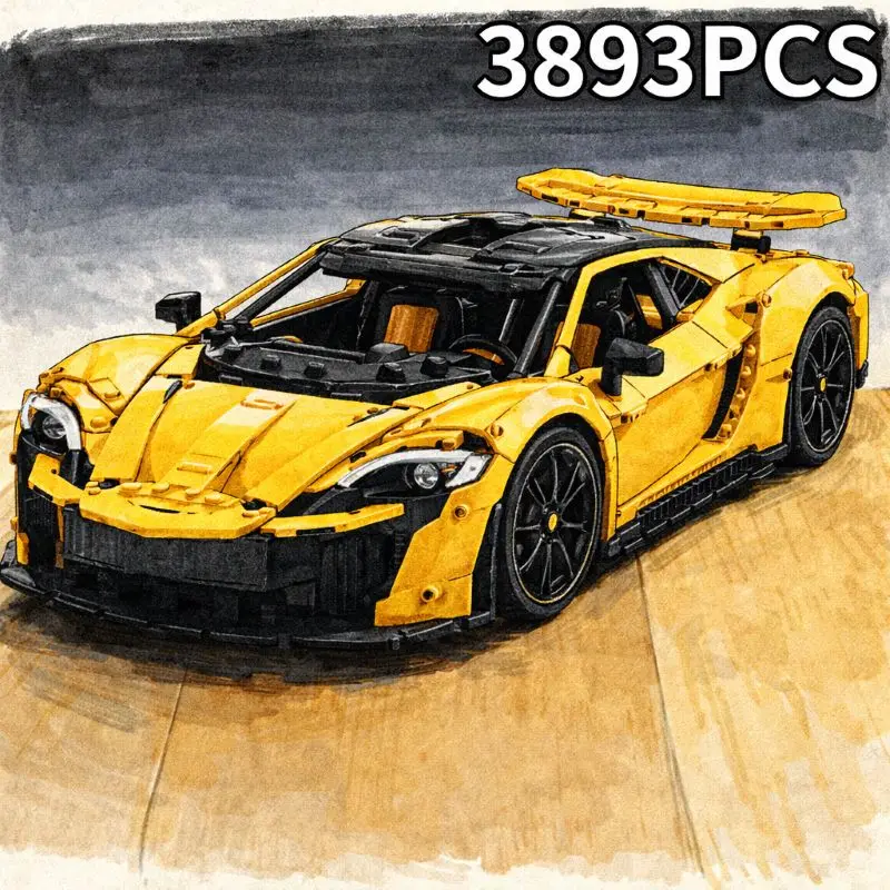 3893 ELEMENTÓW Nowy Techniczny Zestaw Klocków P1 42172 1:8 Super Samochód Wyścigowy Model do Składania Zabawki dla Dzieci Prezent na Urodziny