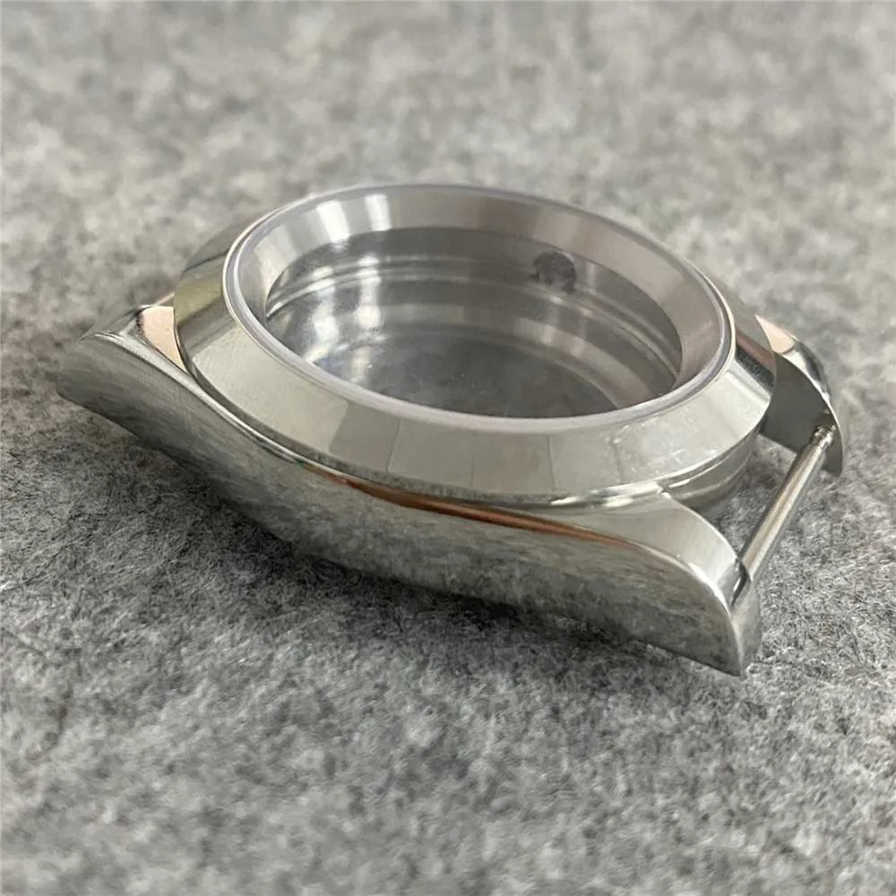 Nh35 caso 39mm fundo transparente vidro de safira caixa de relógio de aço inoxidável para nh35/nh36 movimento relógio escudo caber 28.5mm dial