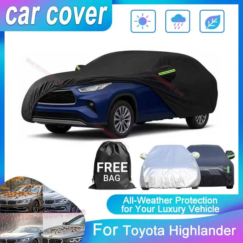 Outdoor Waterproof Oxford Cloth Full Vehicle Cover For Toyota Highlander, Dustproof Anti-UV Sun Snow Protector Exterior Parts