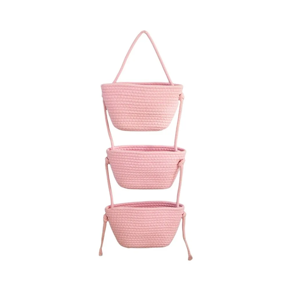 Entryway Storage Bedroom Decor Wall Storage Basket Functional Home Decor Items Wall Hanging White-khaki Maintains Shape