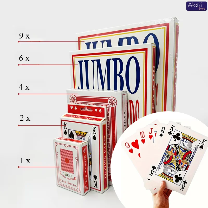 2/4/6/9x Larger 54 Cards Super Jumbo Oversized Playing Cards Birthday Party Favors Adult and Family Board Games Photo Props